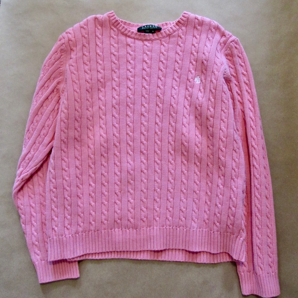 Pink ralph lauren knit sweater